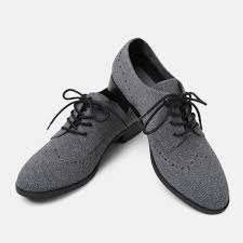 Vivaia Womens Gray Knit‎ Oxford Dress Shoes Lace Up Wingtip Casual Size 6 EU 36